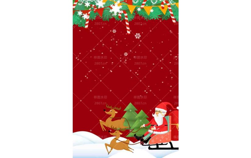 圣诞插画圣诞老人宣传背景