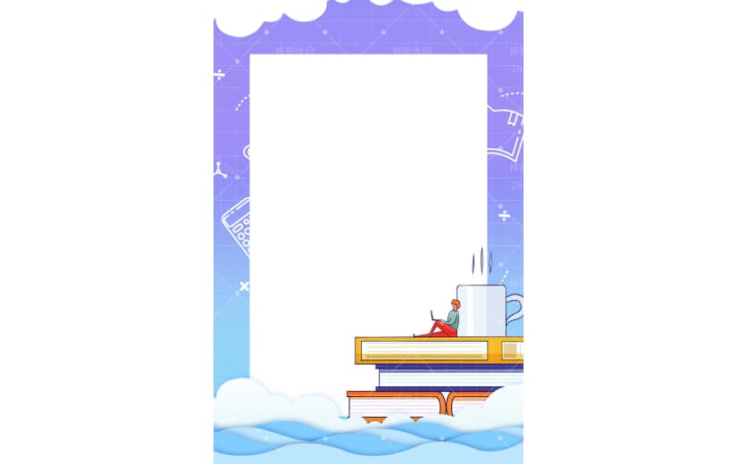 卡通插画补习班教育培训招生背景