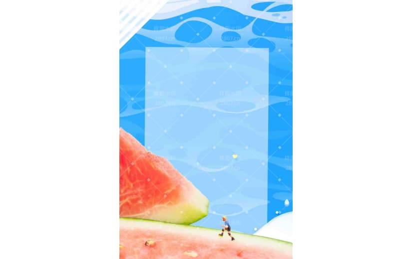 夏季宣传促销西瓜冷饮背景
