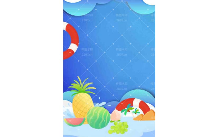 夏季冷饮水果生鲜背景