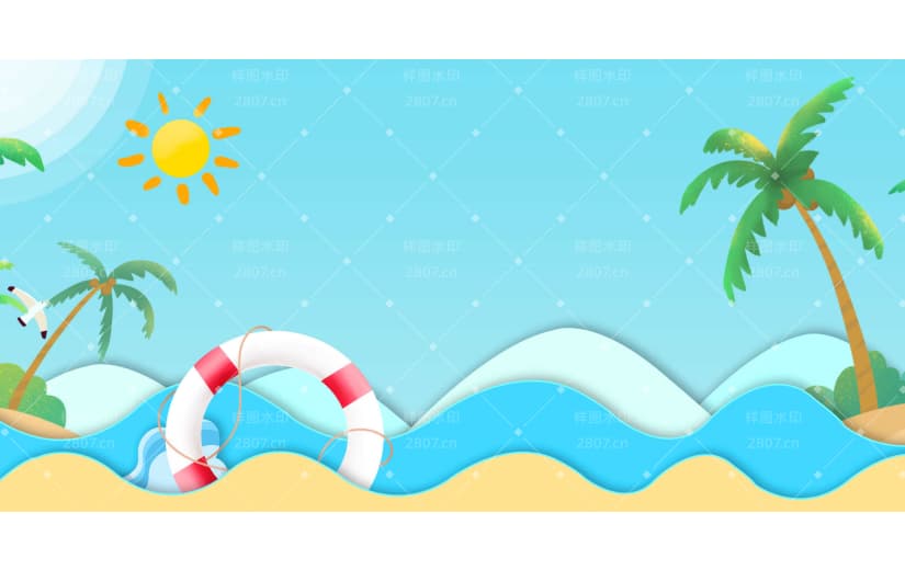 夏天清凉解暑宣传背景