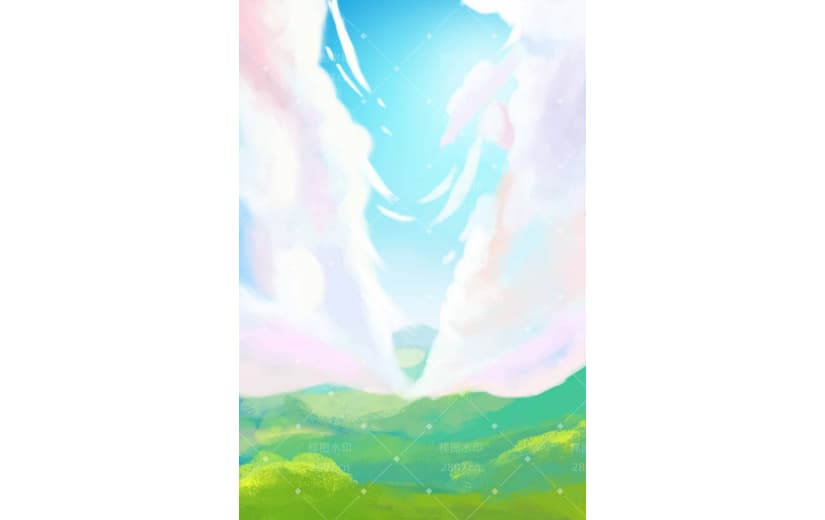 梦幻天空彩色云朵背景