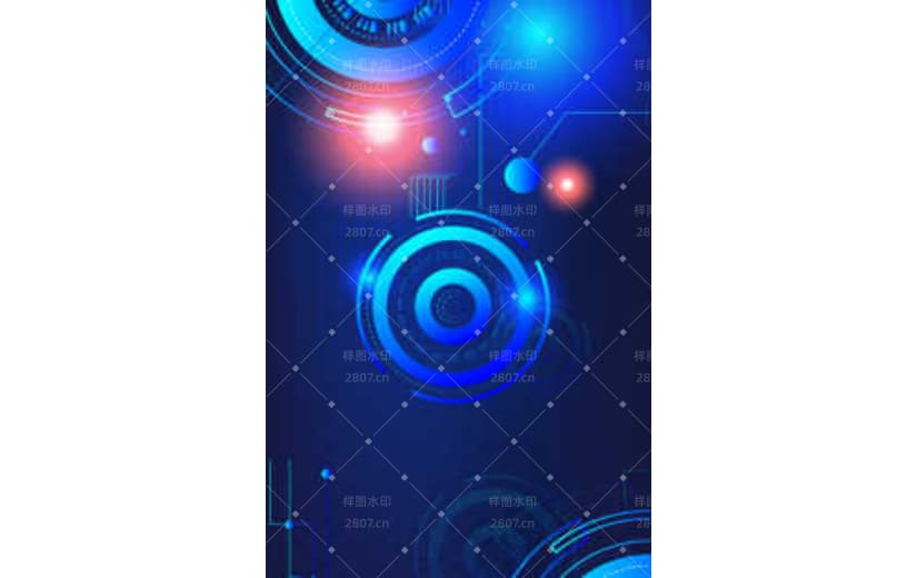 蓝色商务科技齿轮高级智能背景