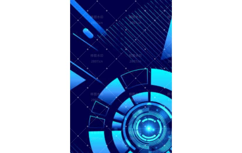 蓝色科技风格芯片纹理几何背景