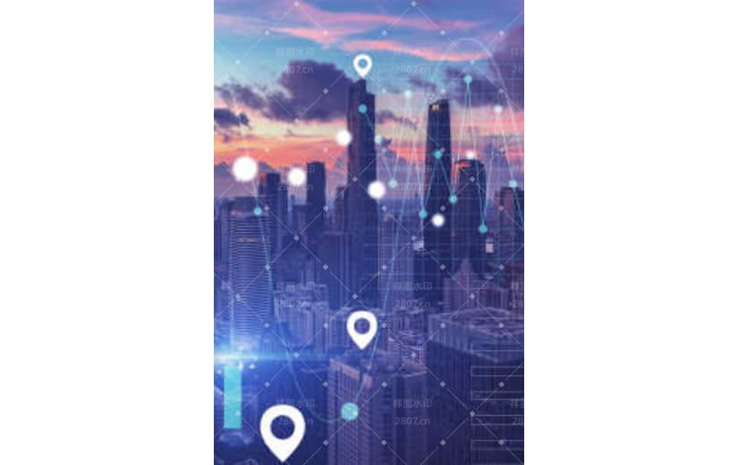 科技城市合成坐标商务光效背景