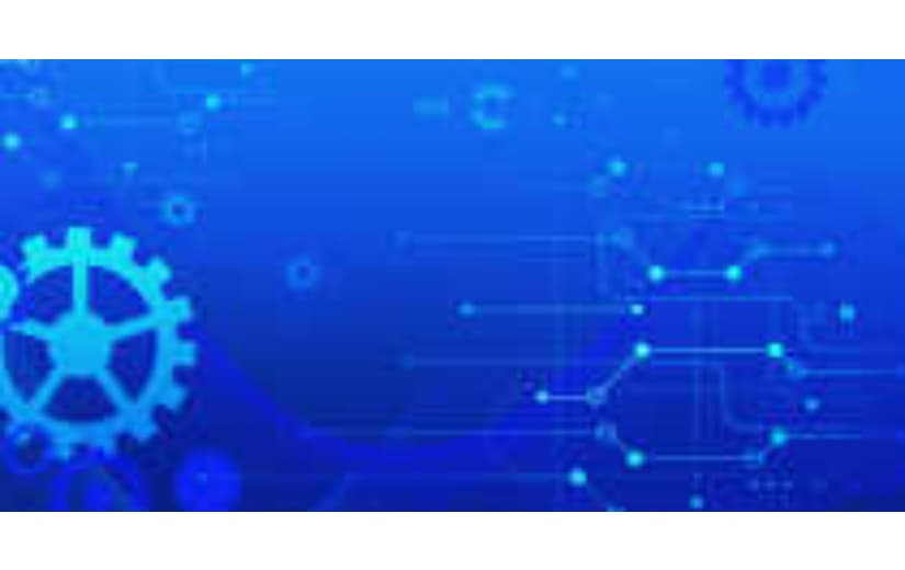 蓝色科技齿轮商务宣传背景