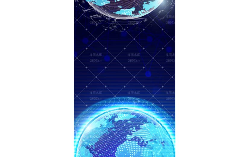 蓝色商务科技光效星球地球背景