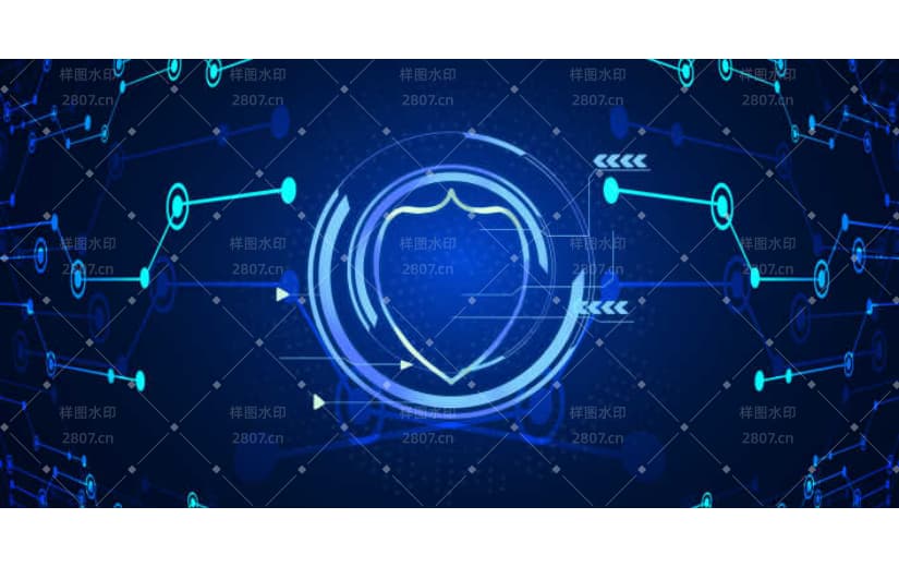 网络安全科技线条盾牌智能互联网背景