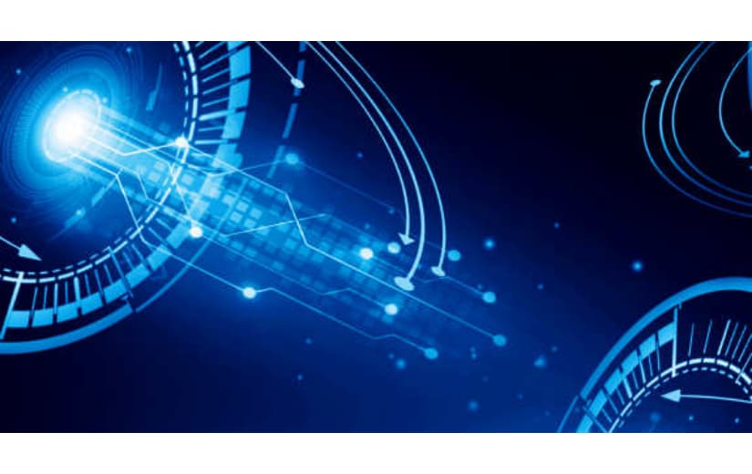 蓝色科技风格大数据线条几何背景