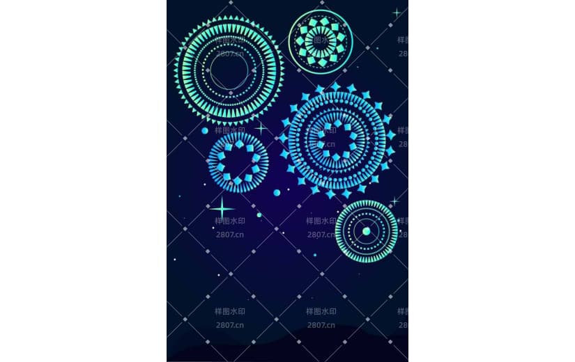 唯美彩色烟花四射背景