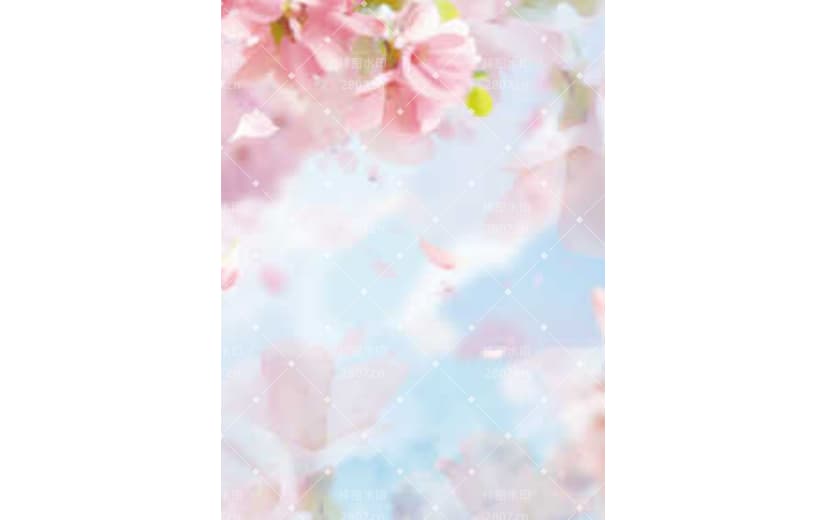粉色文艺清新梦幻桃花春天背景
