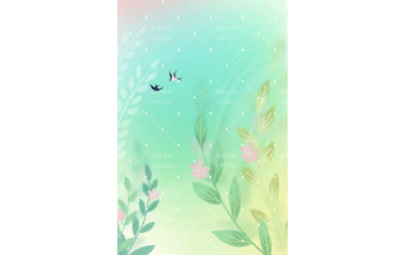 大暑节气弥散风插画夏季背景