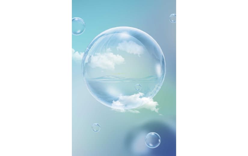 大气简约蓝色梦幻气泡特效背景