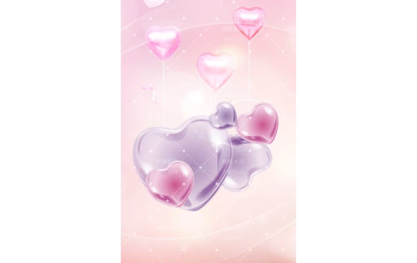 大气简约梦幻粉色情人节写实背景