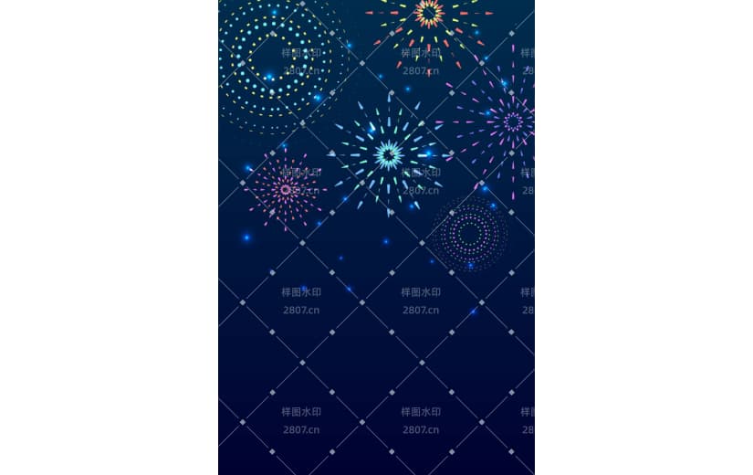 新年春节彩色烟花背景