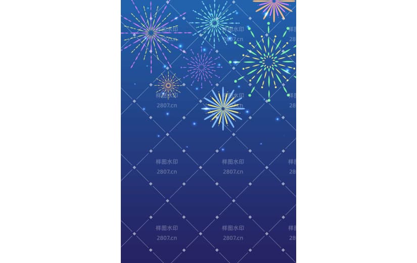 新年春节过年烟花四射背景