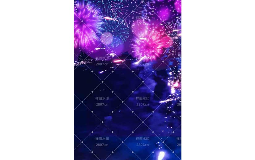 梦幻烟花烟火彩色背景