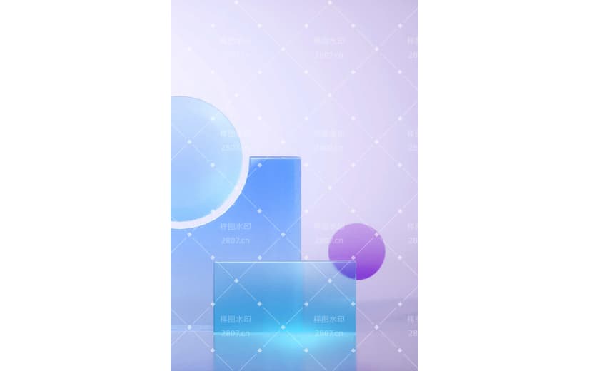 透明玻璃立体场景背景