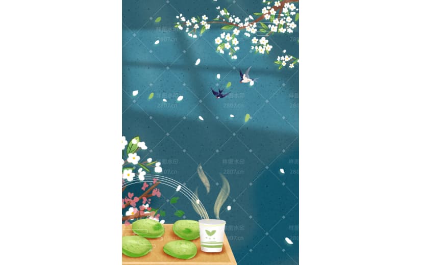 青团中国风清明节气宣传背景