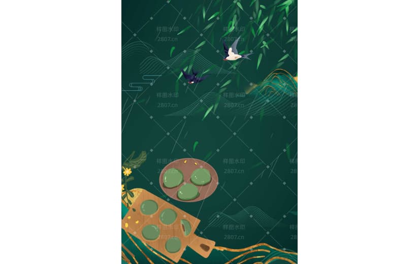 清明时节青团节气宣传背景