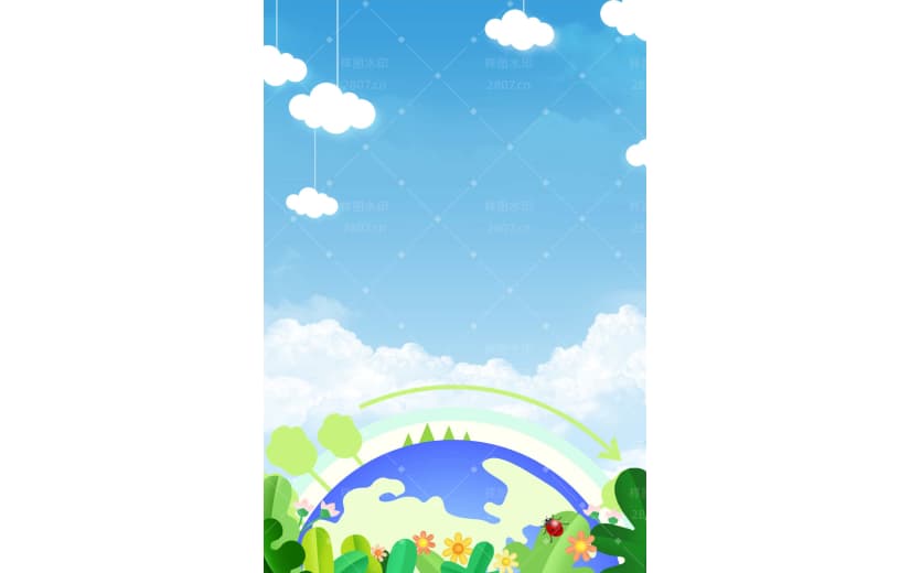 蓝色清新环保低碳地球宣传背景