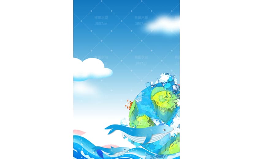 蓝色环保低碳节能地球污染背景