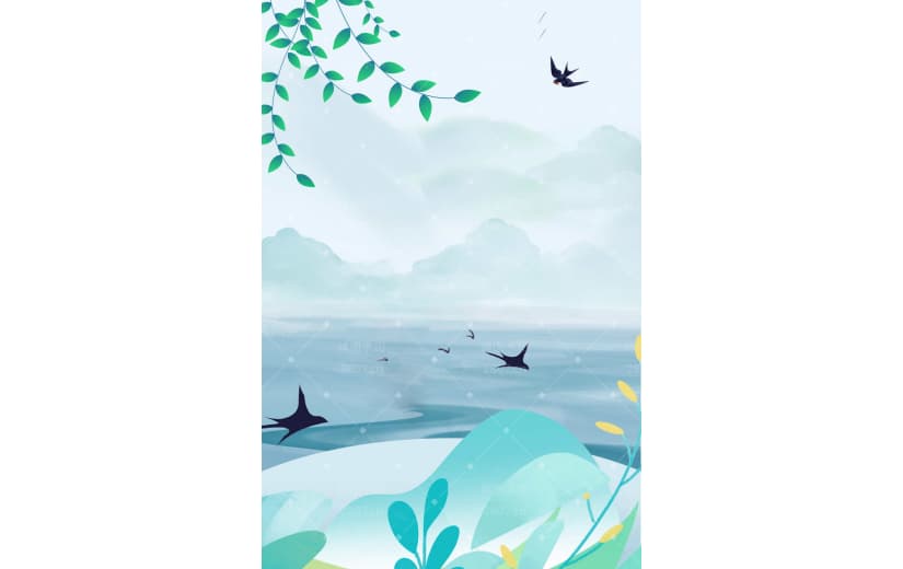 中国风山水节气清明节背景