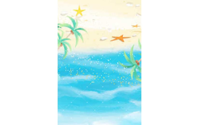 夏季电商促销沙滩大海小清新背景