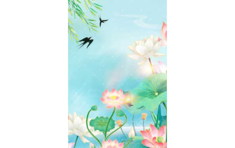 中国风小暑节气夏天节日宣传背景