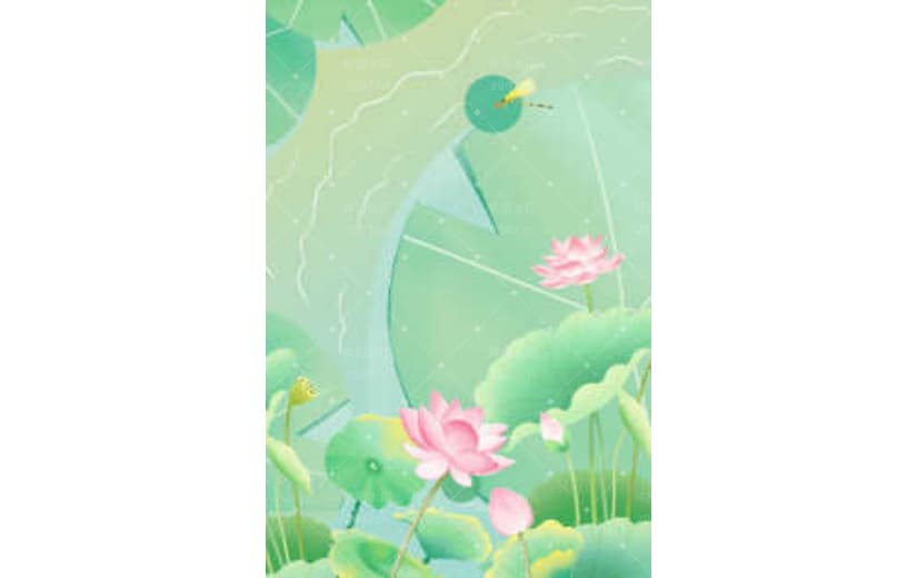 绿色文艺清新小暑节气宣传背景