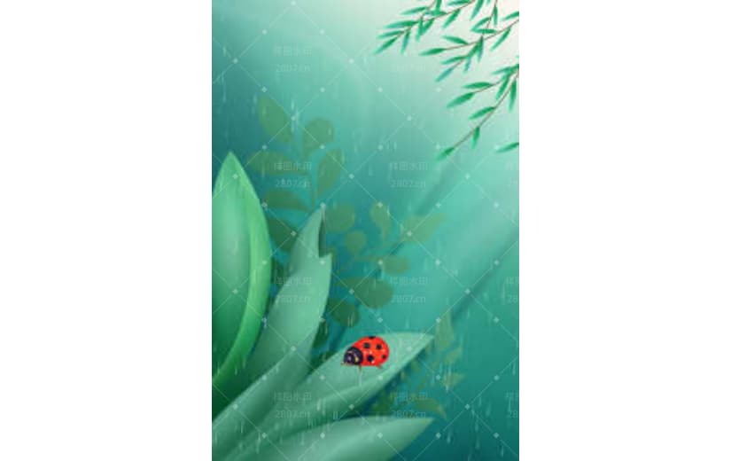 卡通插画中国风小清新惊蛰背景