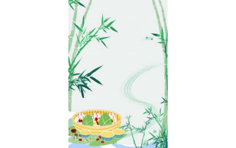 绿色端午节中国风粽子节日背景