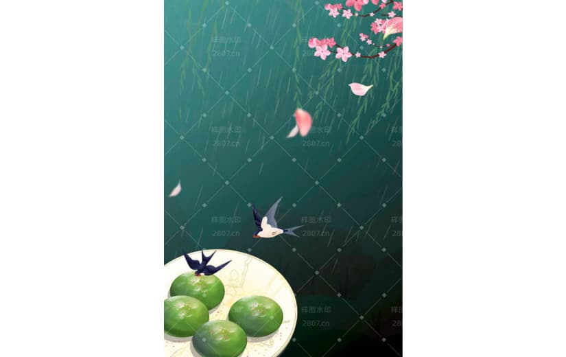 中国风清明节气寒食节宣传二十四背景