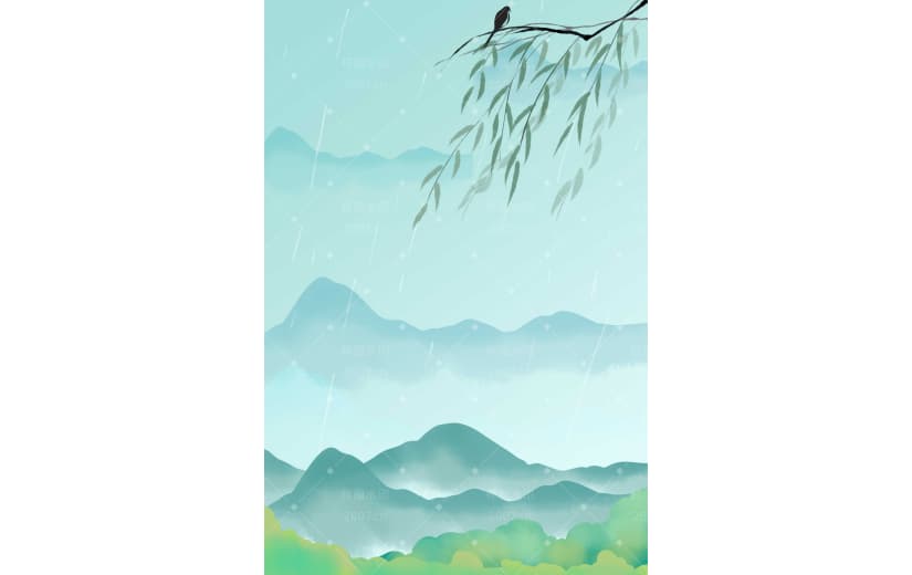 谷雨春天雨水背景