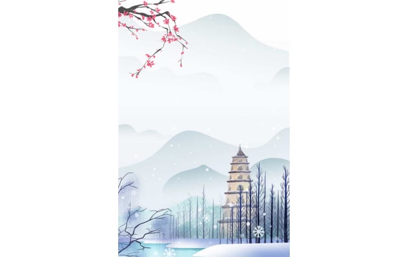 立冬梦幻闪光节气背景