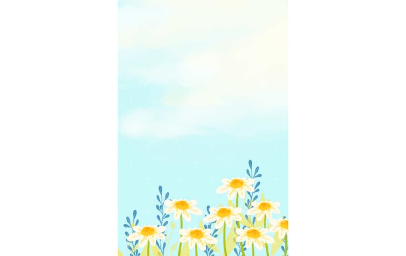 夏季水彩树叶花朵背景