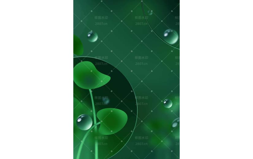 绿色中国风谷雨节气宣传背景