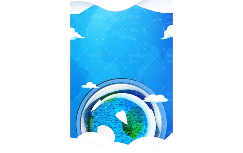 蓝色环保低碳地球低碳节能背景