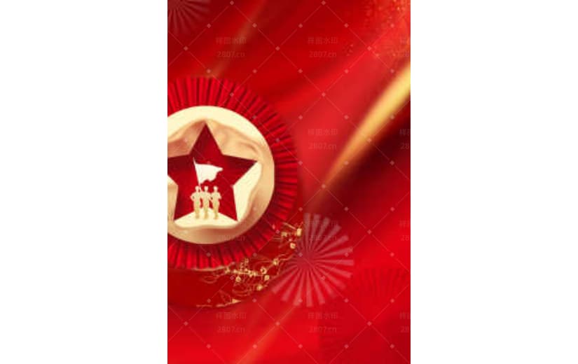 红色建军节大气中国风宣传背景