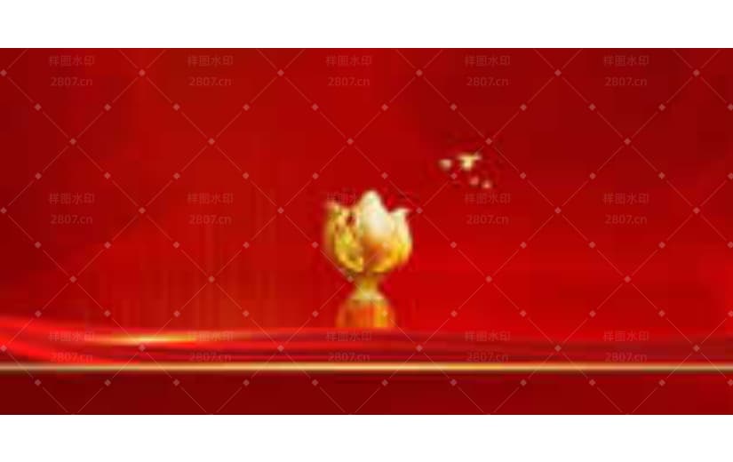 红色香港回归大气紫荆花背景