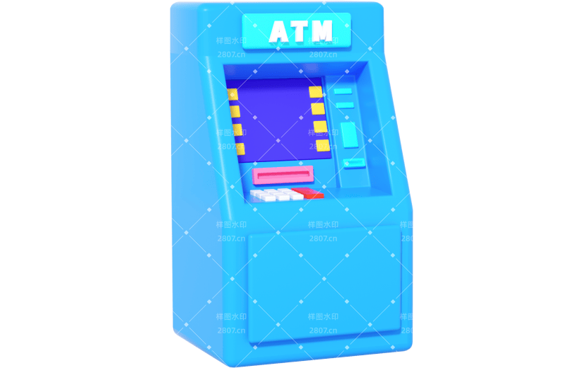 3d创意金融ATM机