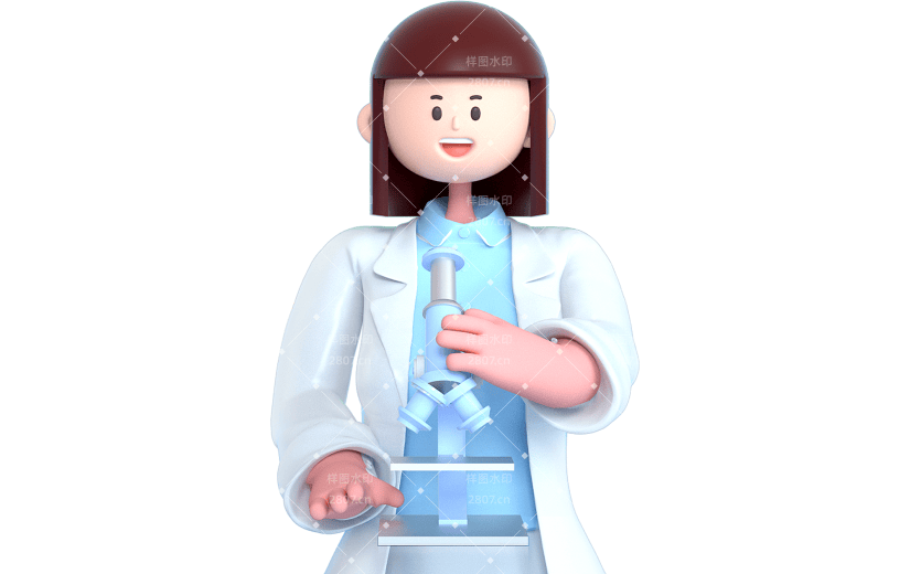 蓝色简约风全国科普日科学家3D元素