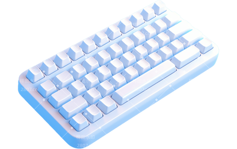3D风格科技清新键盘模型宣传3D元素