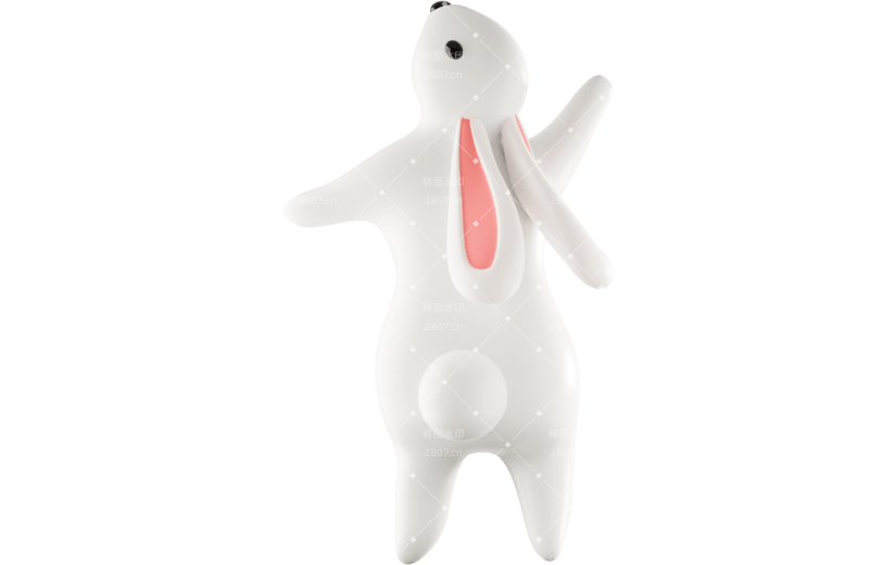 元素3D卡通白色兔子