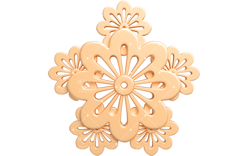 元素卡通3D传统立体花纹