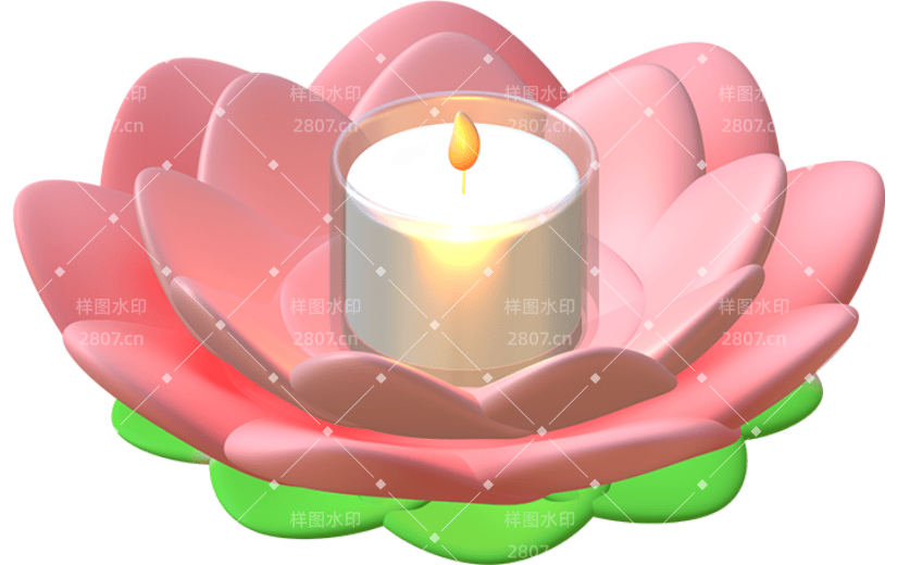 3D荷花灯花灯元素