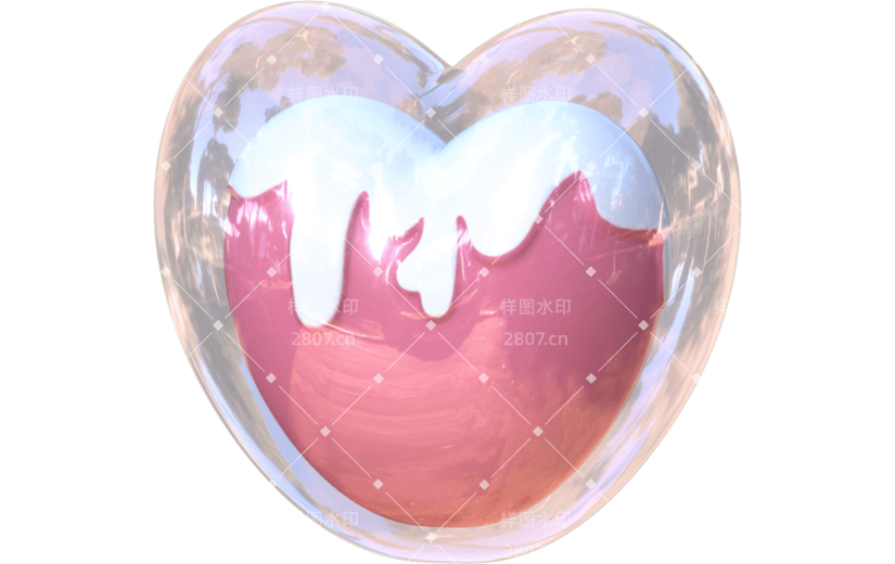 3D立体流体透明爱心