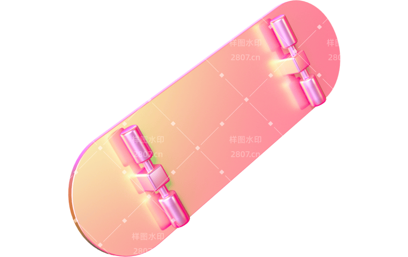 3D元素卡通镭射滑板