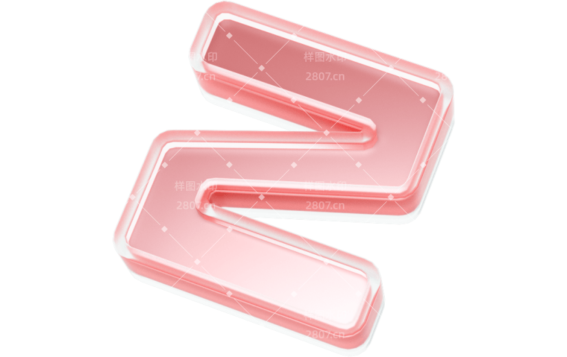 元素C4D创意粉色渐变倒计时数字2