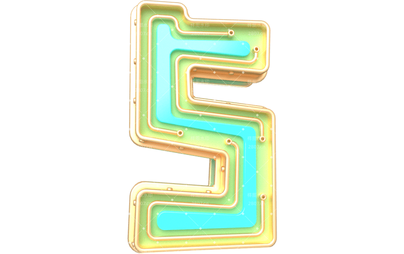 元素卡通3D炫彩数字倒计时